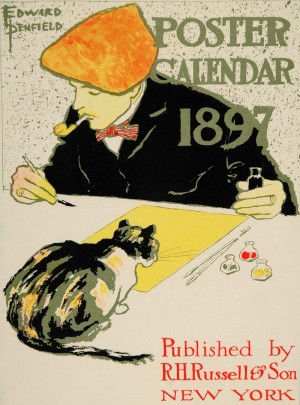 1913 Calendar Artist Cat Edward Penfield Mini Poster